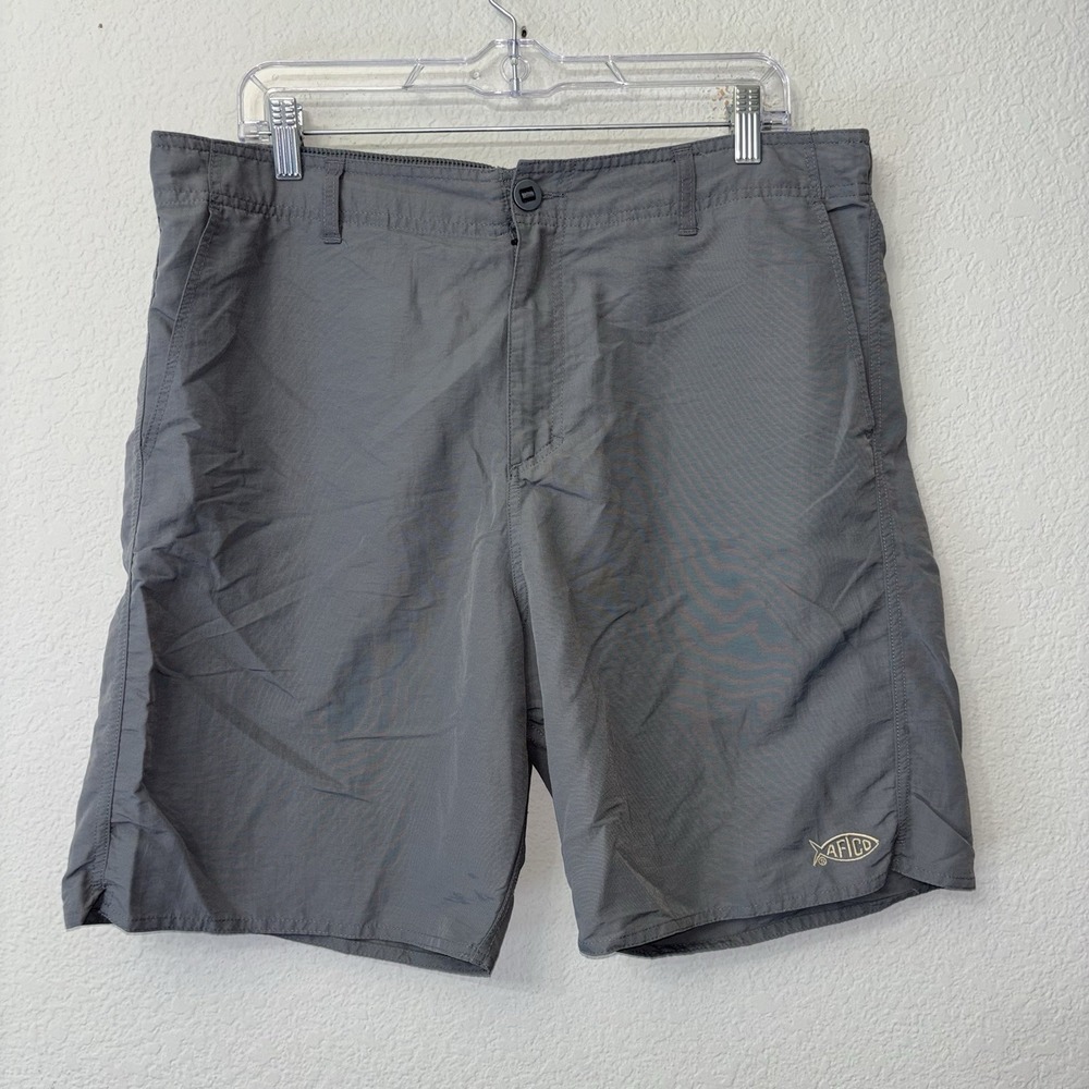 AFTCO Everyday Fishing Shorts Men's Size 36 Gray Outdoor 8" Chino